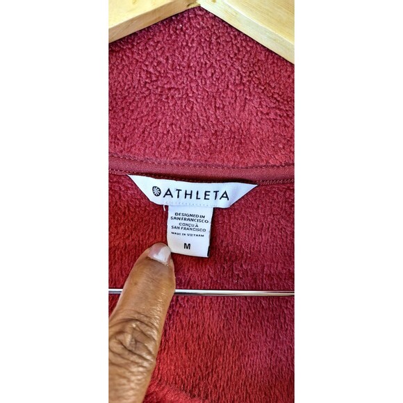 ATHLETA COZY KARMA Asymmetric Pullover Women's M Fleece Lined Wrap Hem Workout - Picture 6 of 11